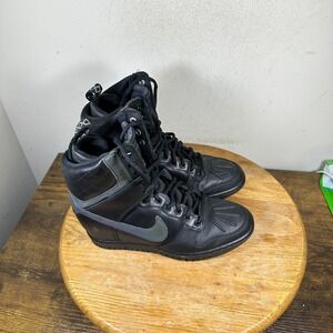 Nike Dunk Sky Hi Wedge Black Leather High Top Women's Size 7 807401-001